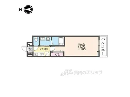 メゾンリアリ3(1K/3階)の間取り写真