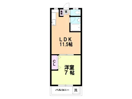 第18東那珂IR BLD(1LDK/5階)の間取り写真