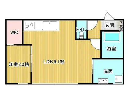 INTEGRAL上袋II(1LDK/1階)の間取り写真