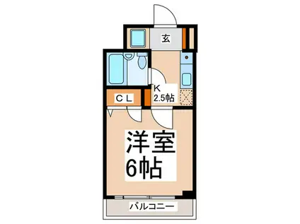 ベルステージI(1K/3階)の間取り写真