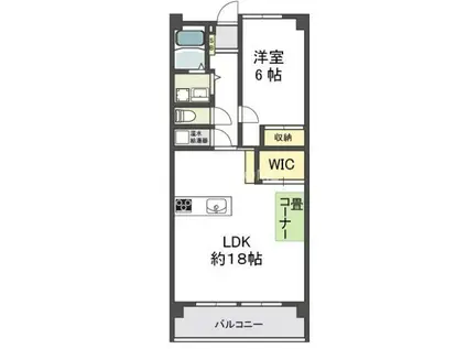 フローラ長田(1LDK/2階)の間取り写真