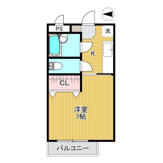 メゾン神明(1K/1階)の間取り写真