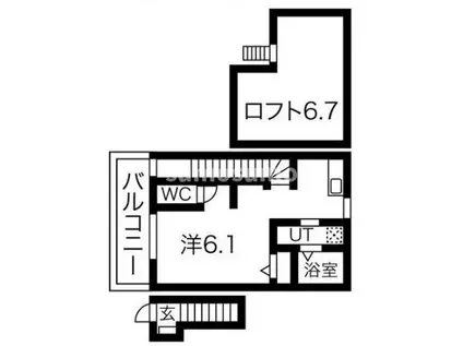 あんしん稲葉荘08(ワンルーム/2階)の間取り写真