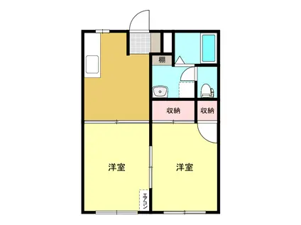 グランドハイツ立石II(2DK/1階)の間取り写真