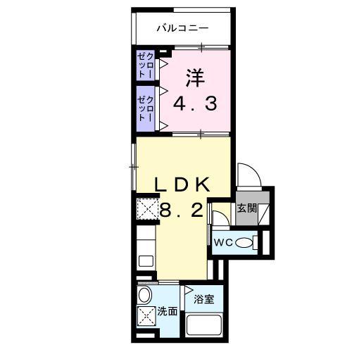 ハウオリ(1LDK/1階)の間取り写真