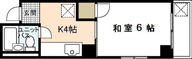 平成ビル(1K/2階)の間取り写真