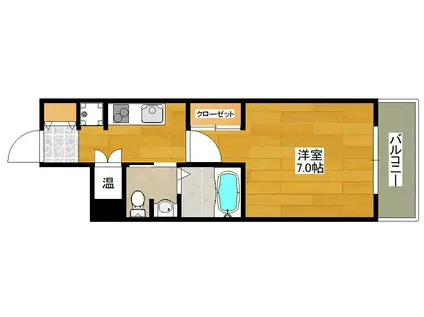 ルナコート江坂(1K/7階)の間取り写真