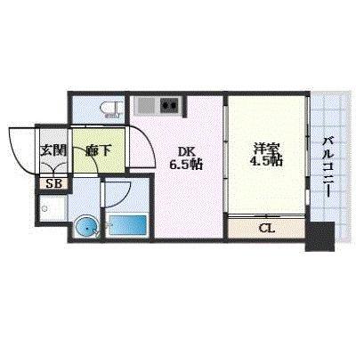 プレジオ江坂II(1DK/10階)の間取り写真