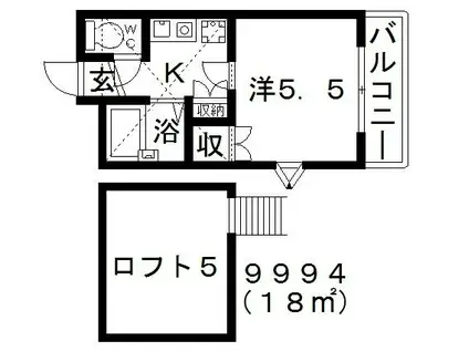 芸大ヒルズマンション(1K/5階)の間取り写真
