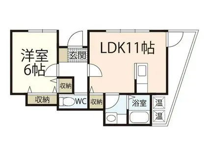 メゾン月見(1LDK/1階)の間取り写真