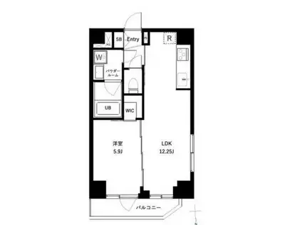 オーキッドレジデンス上野稲荷町II(1LDK/4階)の間取り写真