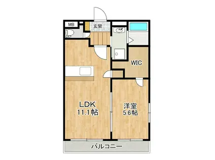 ソフィア21合川(1LDK/1階)の間取り写真