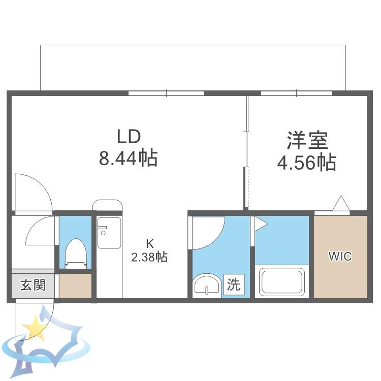 HARNESS 南11条(1LDK/3階)の間取り写真