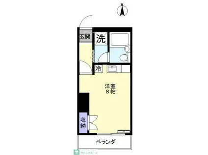 信和マンション(1K/3階)の間取り写真