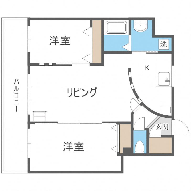 ピノグローブ伏見(2LDK/4階)の間取り写真
