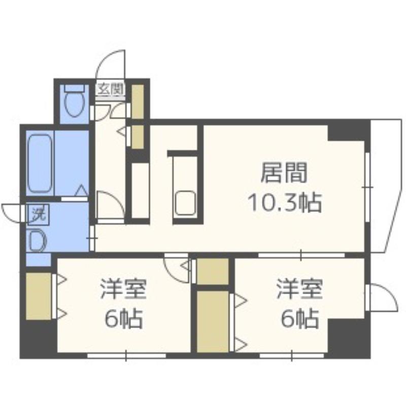 マハトゥール伏見(2LDK/5階)の間取り写真