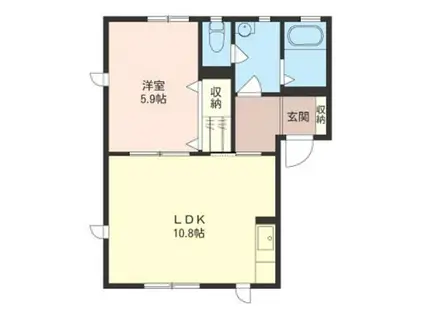 プランドールB(1LDK/1階)の間取り写真