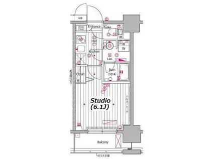 ガーラ・プレシャス川崎(1K/8階)の間取り写真