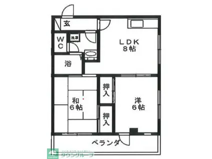第2ともえビル(2LDK/4階)の間取り写真