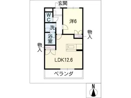 庵マンション(1LDK/1階)の間取り写真