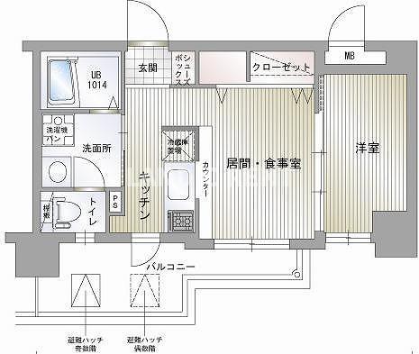エンクレスト平尾II(1LDK/4階)の間取り写真