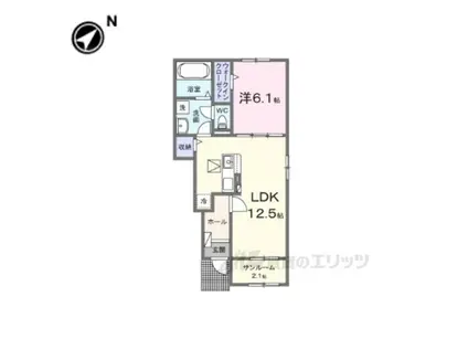 モルゲン・チェ―ロ(1LDK/1階)の間取り写真