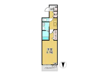 セレーノ カーサ(1K/2階)の間取り写真