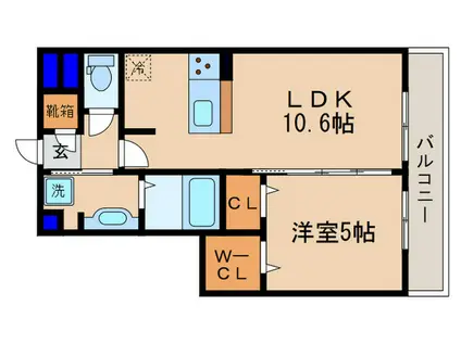 セジュールニューパークヒル(1LDK/2階)の間取り写真