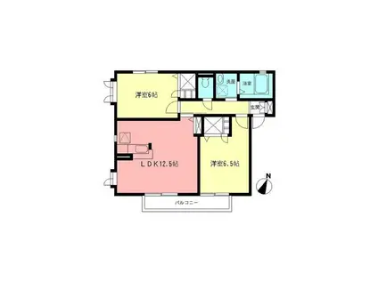 フォーレカメリアII(2LDK/1階)の間取り写真