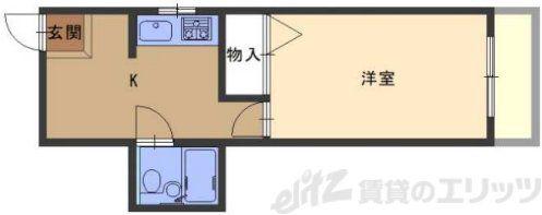 プルシャン西淡路(1K/3階)の間取り写真