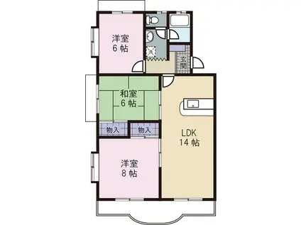 カーサカジマIII(3LDK/1階)の間取り写真