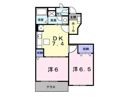 グリーンフェア II(2DK/1階)の間取り写真