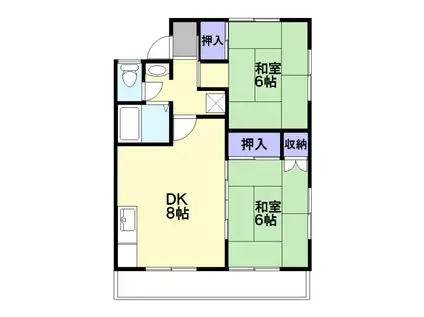 コーポマリーン(2DK/2階)の間取り写真