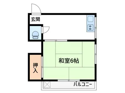 共栄ビル(1K/2階)の間取り写真