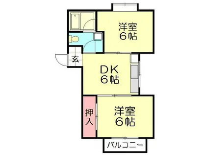 コーポエム(2DK/1階)の間取り写真