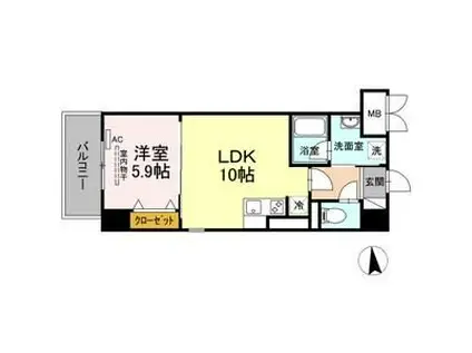 プリマステラ(1LDK/3階)の間取り写真