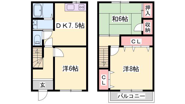 アベニュー安室(3DK/1階)の間取り写真