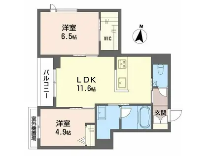 ゼーゲンハウス(2LDK/3階)の間取り写真