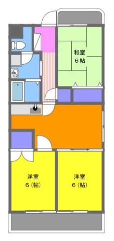 ハイツシャルマンII(3DK/4階)の間取り写真