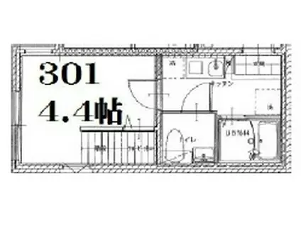 リーヴェルポート西横浜ソニア(ワンルーム/3階)の間取り写真