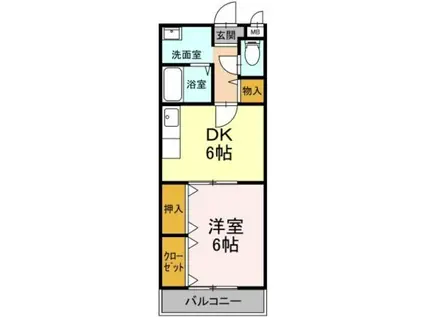 コーポヤングファミリー(1DK/1階)の間取り写真