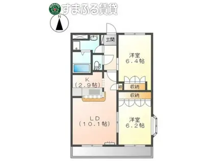 HYDE PARK NY(2LDK/2階)の間取り写真