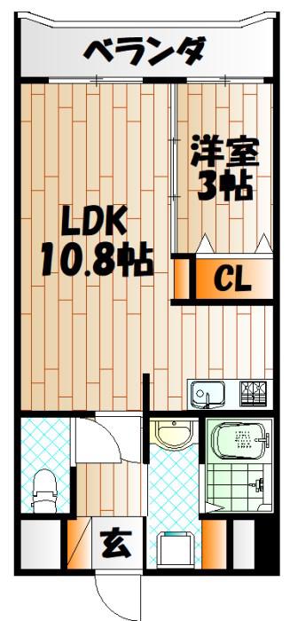出屋敷館(1LDK/2階)の間取り写真