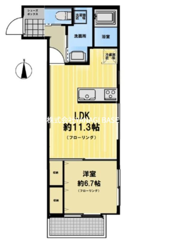 RIVERSIDE DEUX.M(1LDK/3階)の間取り写真