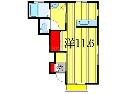 イースト229(ワンルーム/1階)の間取り写真