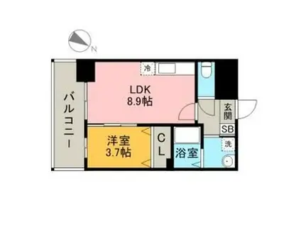GRANDEUR住吉 弐番館(1LDK/12階)の間取り写真