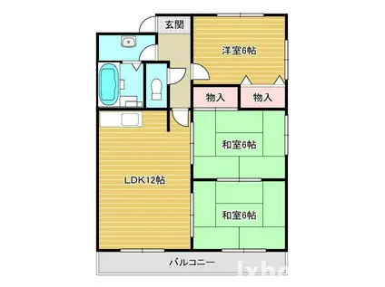 パークサイドマンション(3LDK/2階)の間取り写真