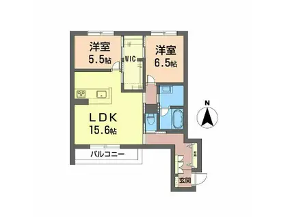 グリナ一ジュ(2LDK/1階)の間取り写真