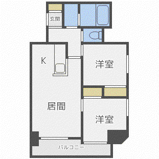 メゾン・ド・北円山(2LDK/11階)の間取り写真