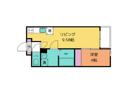 ラフィーノ八乙女(1LDK/2階)の間取り写真